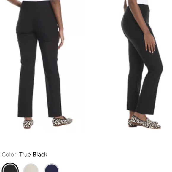 Kim Rogers petite true black average pull on polished dressing pants. NWT - Picture 2 of 3